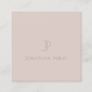 Modern Monogram Simple Elegant Minimalist Template Square Business Card