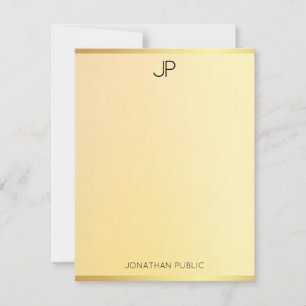 Modern Monogram Simple Gold Look Elegant Template