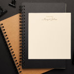 Modern Monogram Simple Stylish White Ivory & Gold Notepad<br><div class="desc">Modern Monogram Simple Stylish White Ivory & Gold Notepad</div>