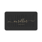 Modern Monogram Skincare Aesthetician Elegant Blac