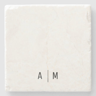 Modern Monogram Stone Coaster