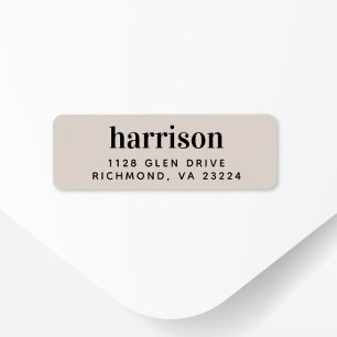 Modern Monogram Taupe Return Address