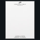 Modern Monogram Template Elegant Black White Letterhead<br><div class="desc">Modern Monogram Template Elegant Black White Letterhead.</div>