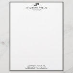 Modern Monogram Template Elegant Black White Letterhead<br><div class="desc">Modern Monogram Template Elegant Black White Letterhead.</div>