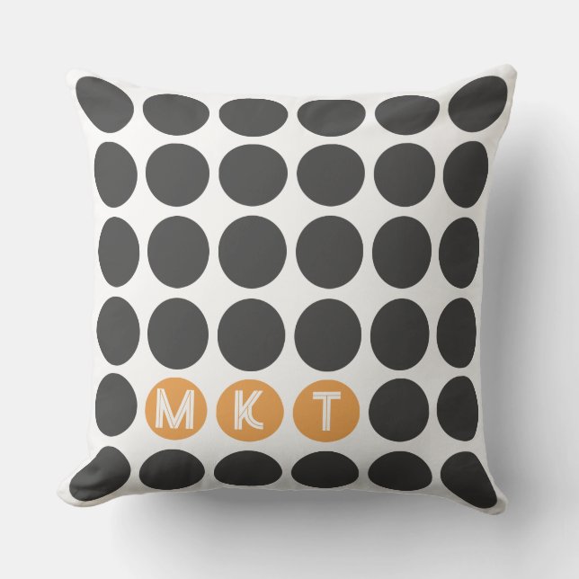 Modern Monogram Throw Pillow (Front)