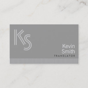 Modern Monogram Translator Business Card