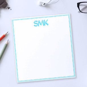 Modern Monogram Trendy Shadow Initials Stylish Not Notepad