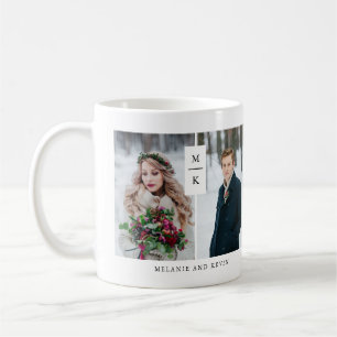 Modern Monogram   Two Photo Grid Coffee Mug