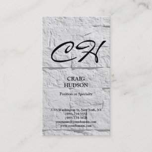 Modern Monogram Wall Brick Design Business Card
