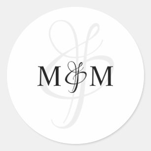 Modern Monogram Wedding Envelope Sticker Seals