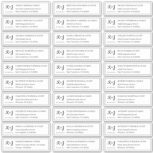 Modern + Monogram Wedding Guest Names Address