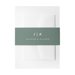 Modern Monogram Wedding Invitation Belly Band