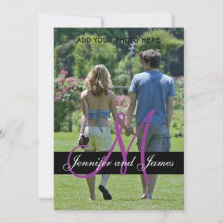 Modern Monogram Wedding Invitation Photo