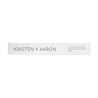 Modern Monogram Wedding Invitation Wrap Around Label