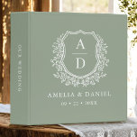 Modern Monogram Wedding Sage Green Crest Binder<br><div class="desc">Elevate your wedding celebration with the Modern Monogram Wedding Crest Napkins. Featuring an elegant monogram crest design, these high-quality napkins add a sophisticated touch to any event. Perfect for weddings, engagement parties, and bridal showers, they are both stylish and functional, helping keep your event tidy. Customize with your initials for...</div>