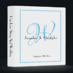 Modern Monogram White & Aqua Blue Wedding Album Binder<br><div class="desc">Modern Rustic Monogram White & Aqua Blue Wedding Album 3 Ring Binder, Wedding Planner or Wedding Photo Album. To savour your memories of the wedding and the planing memories of this big day. Click personalize this template to customize it with the monogram last name initial, and the Bride and Groom...</div>
