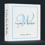 Modern Monogram White & Aqua Blue Wedding Album Binder<br><div class="desc">Modern Rustic Monogram White & Aqua Blue Wedding Album 3 Ring Binder, Wedding Planner or Wedding Photo Album. To savour your memories of the wedding and the planing memories of this big day. Click personalize this template to customize it with the monogram last name initial, and the Bride and Groom...</div>