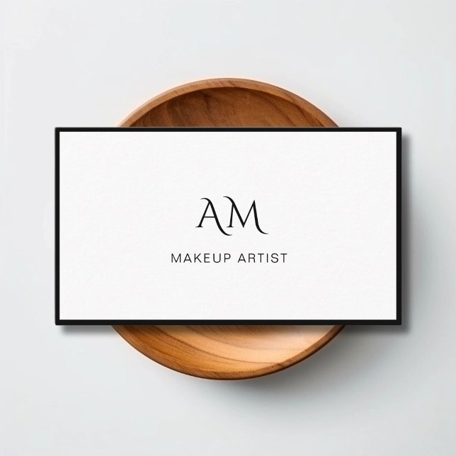 Modern, Monogram, White Business Card (odern, Monogram, White Business Card)