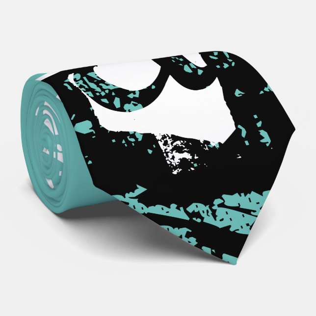 Modern monogram with initial a aqua tie (Rolled)