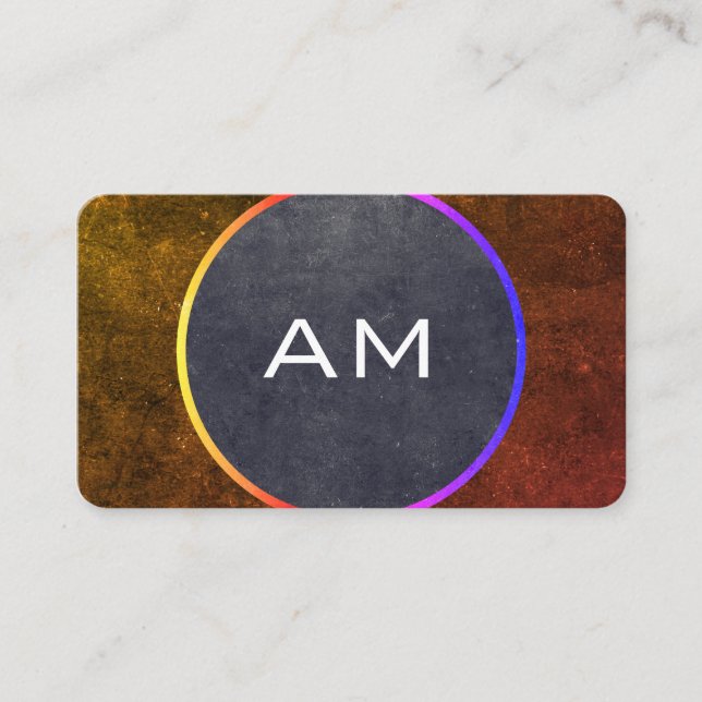 Modern Monogram with Texturized Colour Ways Business Card (Front)
