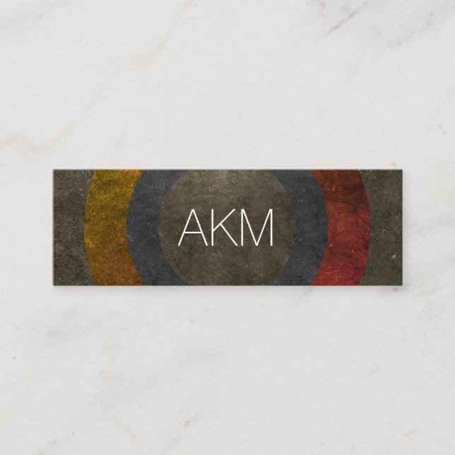 Modern Monogram with Texturized Colour Ways Mini Business Card (Front)