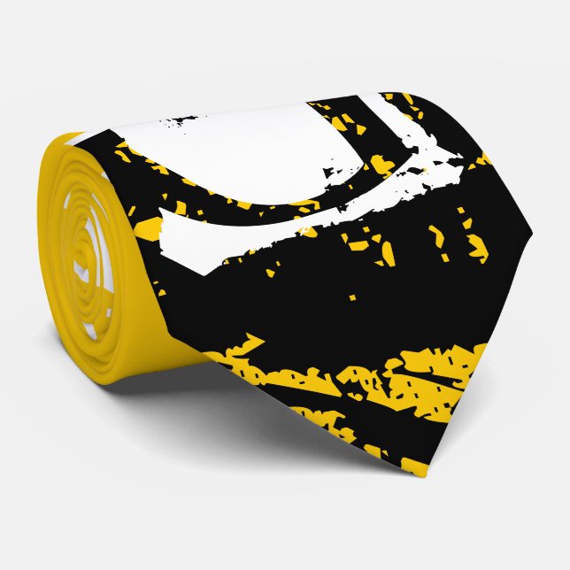 Modern monogram yellow tie (Rolled)