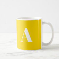 Modern monogram yellow white custom initial letter