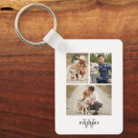 Modern Monogrammed  4 Photo Gallery Keychain<br><div class="desc">Minimalist 4 photo gallery design.</div>