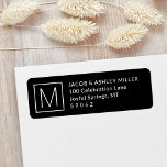 Modern Monogrammed Black and White Return Address<br><div class="desc">Add chic sophisticated style to correspondence with elegant custom monogrammed black and white return address labels. All text on this template is simple to personalize for any occasion. The modern minimalist design features your initial, name and address printed with simple classic typography. These self-adhesive labels add a stylish finishing touch...</div>