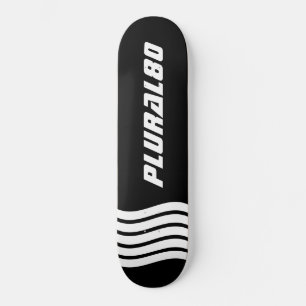 Modern Monogrammed black and white  Skateboard