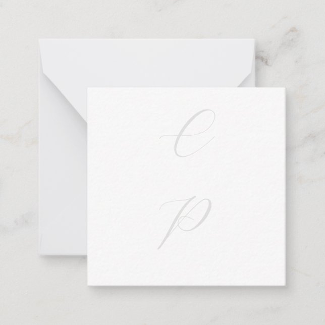 Modern Monogrammed Calligraphy Plain Simple Name Card (Front)