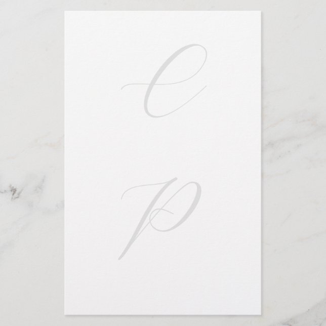 Modern Monogrammed Calligraphy Plain Simple Name Stationery (Front)