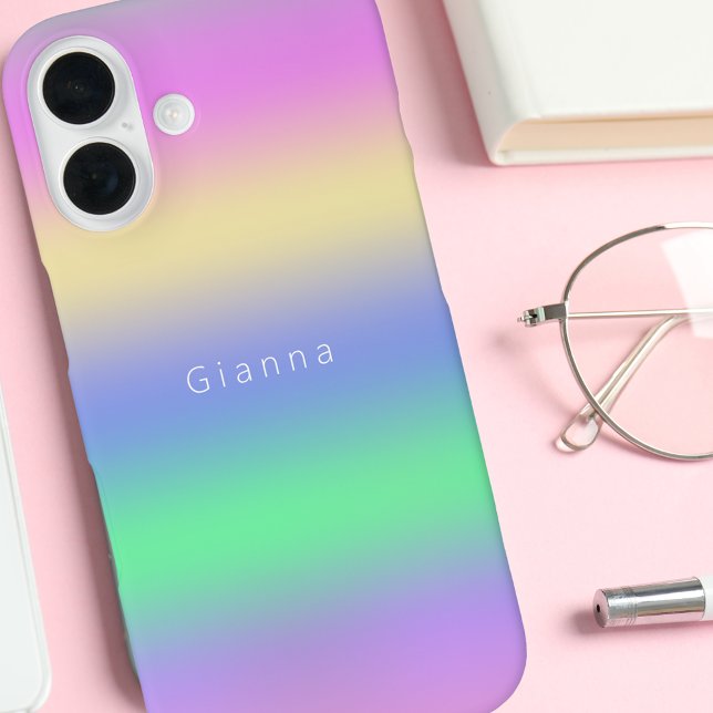 Modern Monogrammed Chic Colourful Gradient Case-Mate iPhone Case (Creator Uploaded)