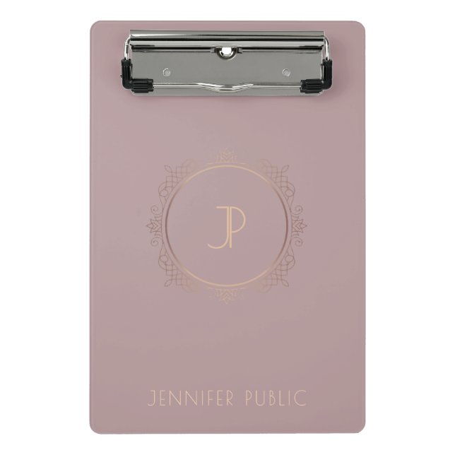 Modern Monogrammed Elegant Professional Template Mini Clipboard (Front)