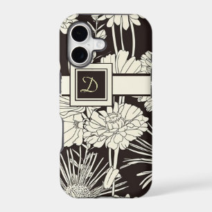 Modern Monogrammed Floral iPhone Case
