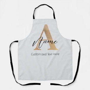 Modern Monogrammed Initial A & Name Personalized Apron