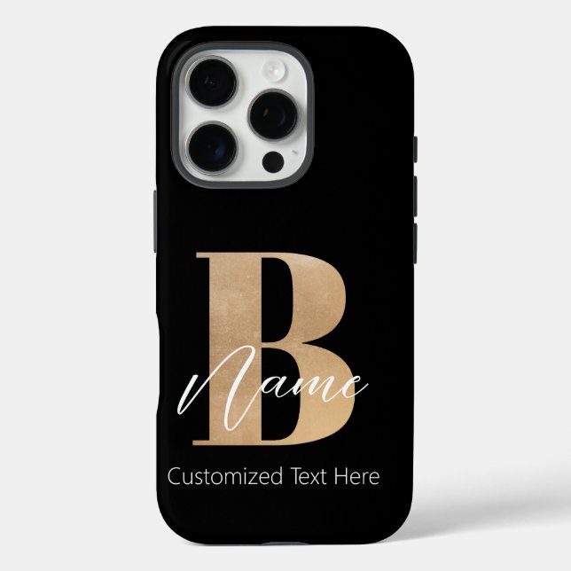 Modern Monogrammed Initial B & Name Personalized Case-Mate iPhone Case (Back)