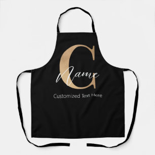 Modern Monogrammed Initial C & Name Personalized Apron