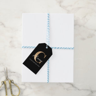 Modern Monogrammed Initial C & Name Personalized Gift Tags