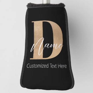 Modern Monogrammed Initial D & Name Personalized Golf Head Cover
