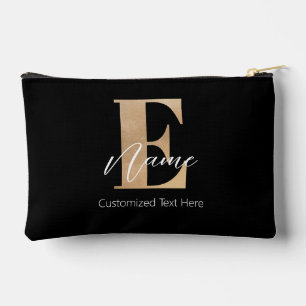 Modern Monogrammed Initial E & Name Personalized Accessory Pouch