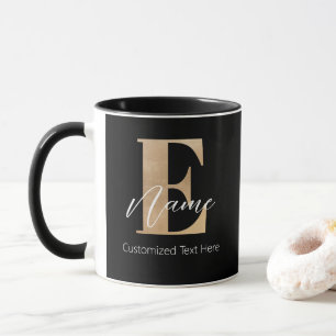 Modern Monogrammed Initial E & Name Personalized Mug