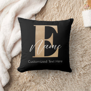 Modern Monogrammed Initial E & Name Personalized Throw Pillow
