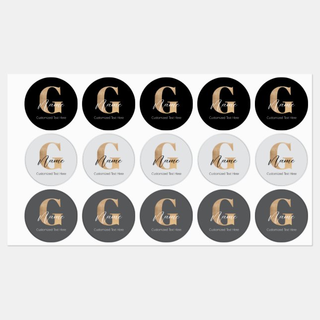 Modern Monogrammed Initial G & Name Personalized (Sheet)