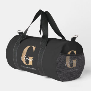 Modern Monogrammed Initial G & Name Personalized Duffle Bag