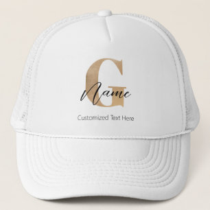 Modern Monogrammed Initial G & Name Personalized Trucker Hat