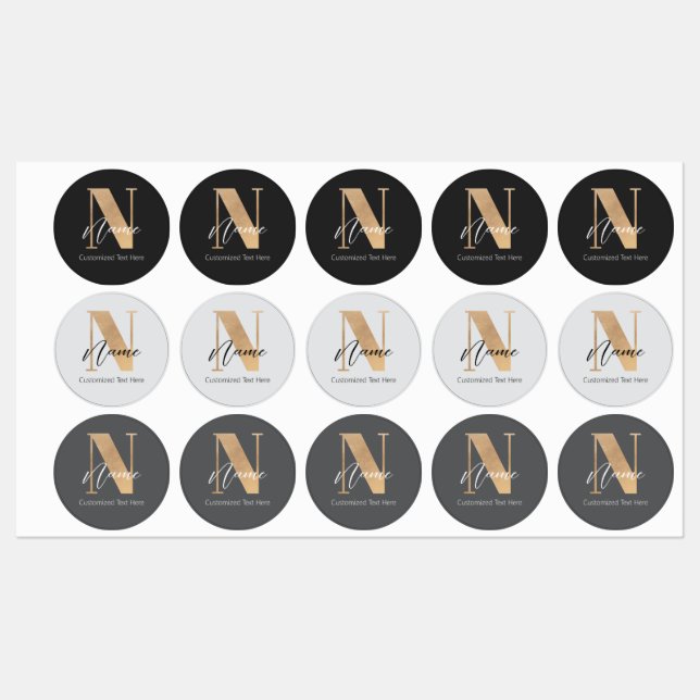 Modern Monogrammed Initial N & Name Personalized (Sheet)
