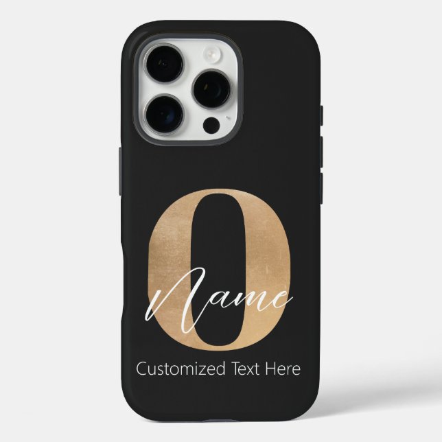 Modern Monogrammed Initial O & Name Personalized Case-Mate iPhone Case (Back)