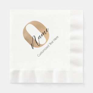 Modern Monogrammed Initial O & Name Personalized Napkin