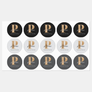 Modern Monogrammed Initial P & Name Personalized
